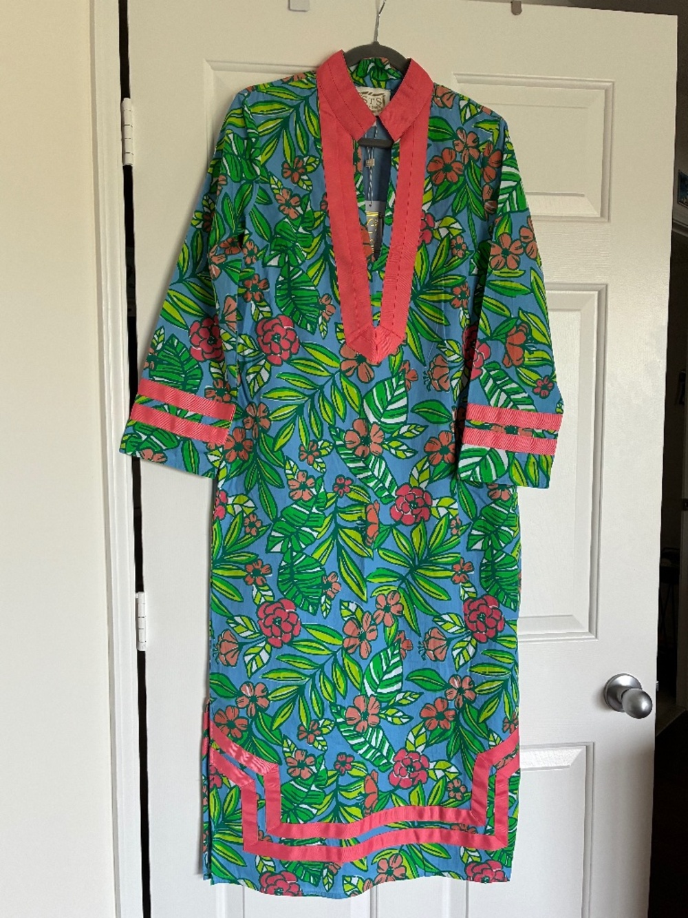 NWT Sail to Sable classic preppy caftan midi dress M